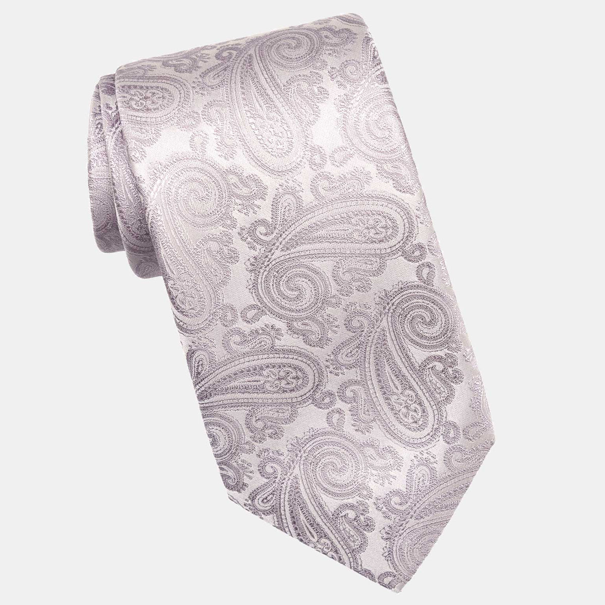 Italian Lavender Silk Paisley Formal Tie