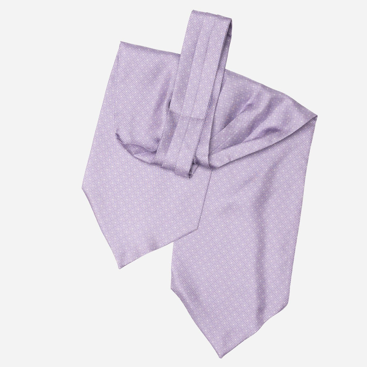Italian Lavender Patterned Silk Ascot Tie