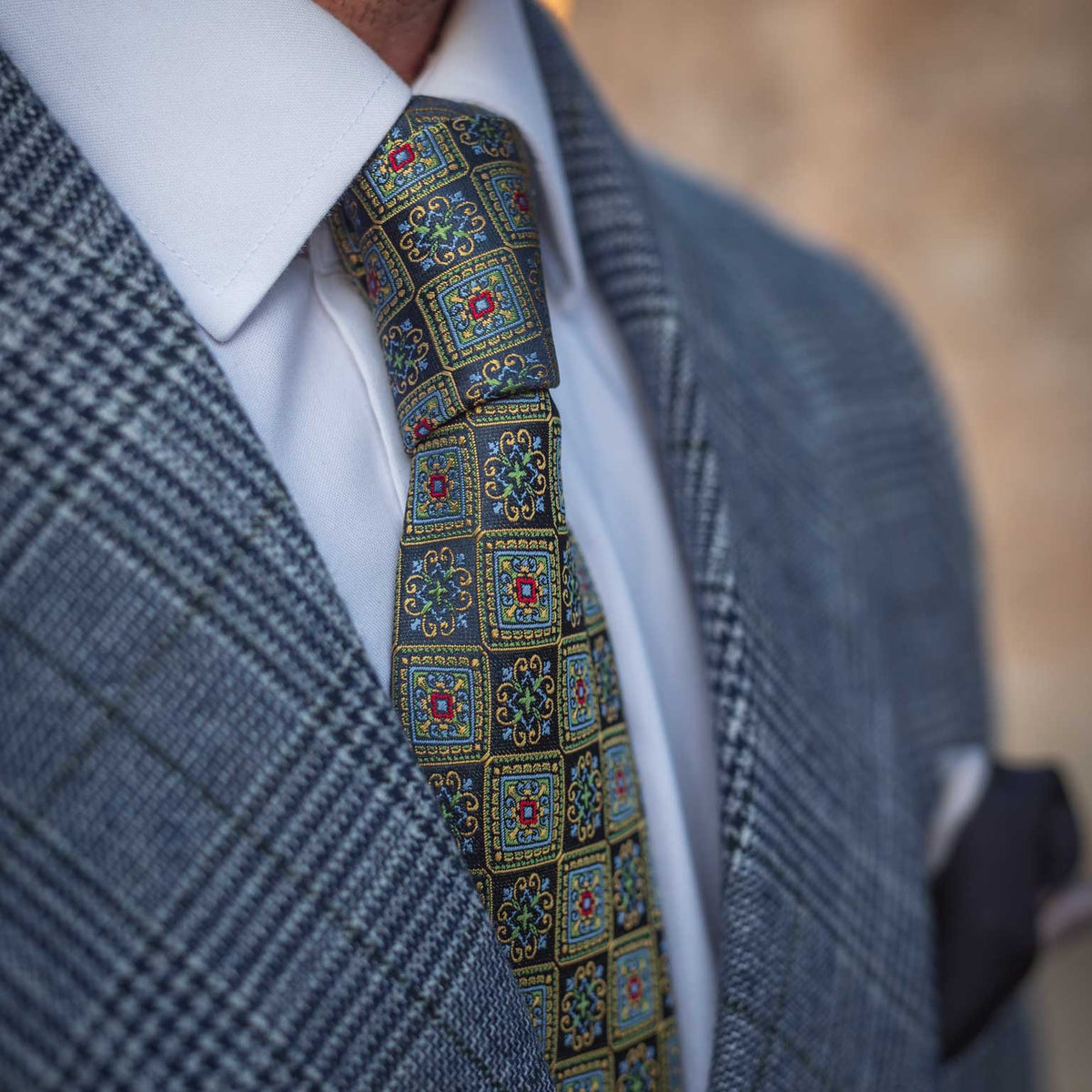 Handmade Italian woven silk tie