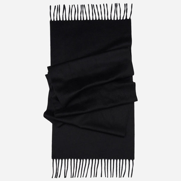 Black Felted Italian Cashmere Scarf