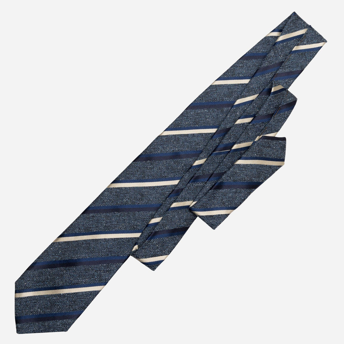 Italian Blue Stripe Silk Handmade Tie