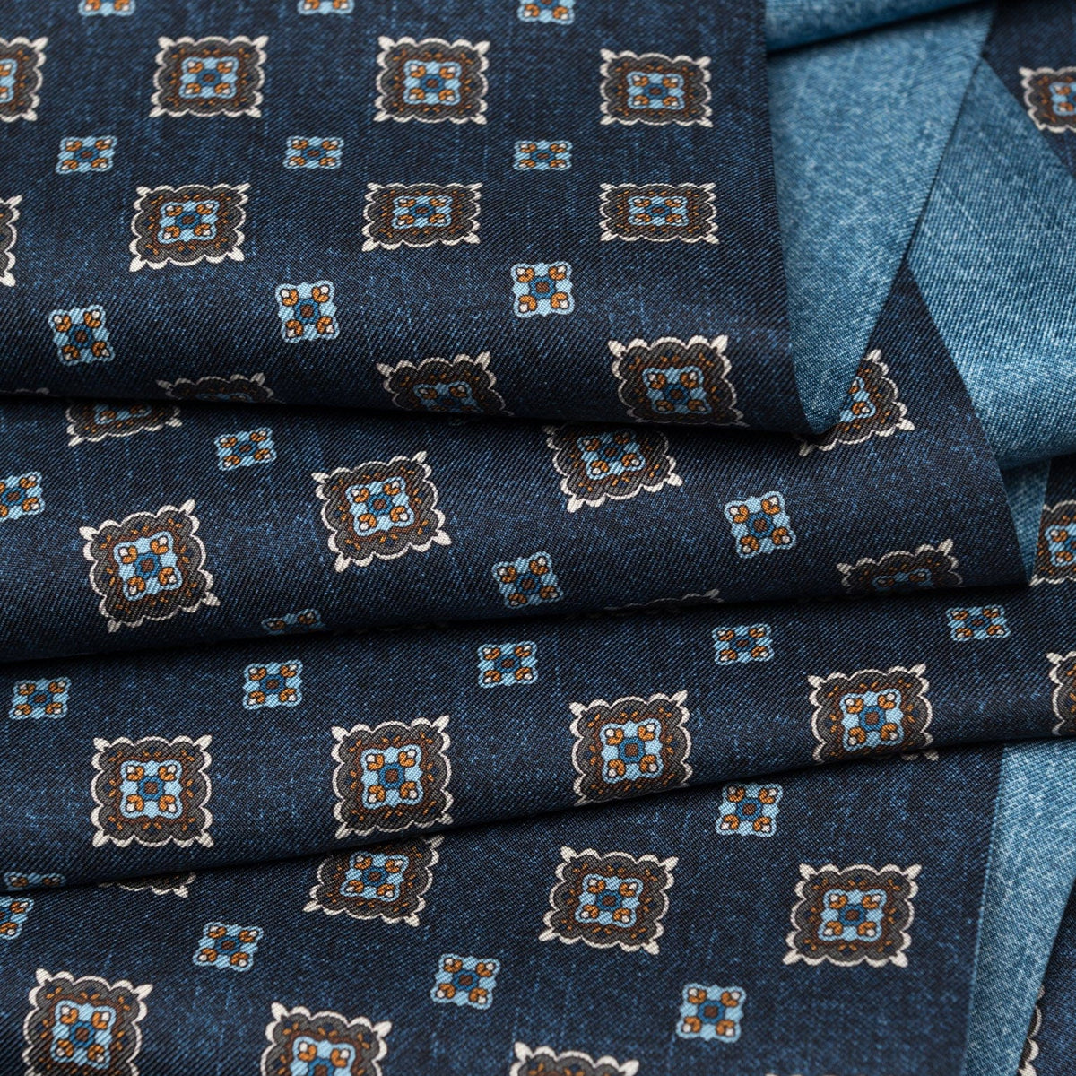 Men's Blue Italian Silk Scarf