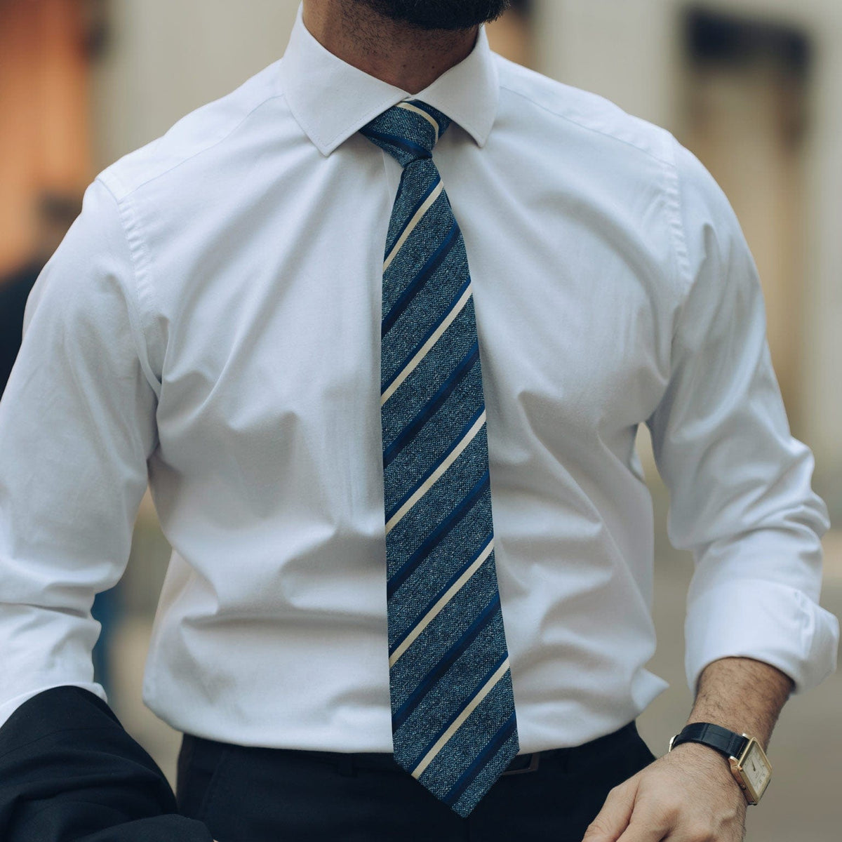 unique blue handmade Italian tie for men
