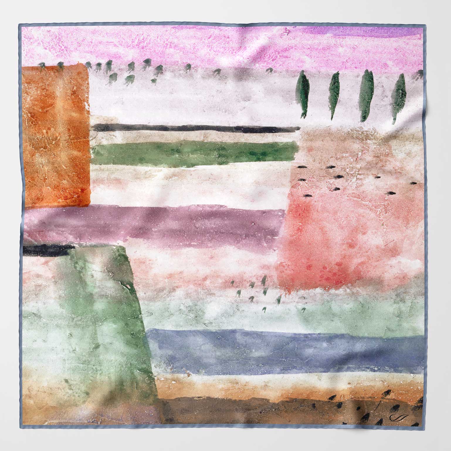 Luxury handmade Italian silk pocket square hand rolled