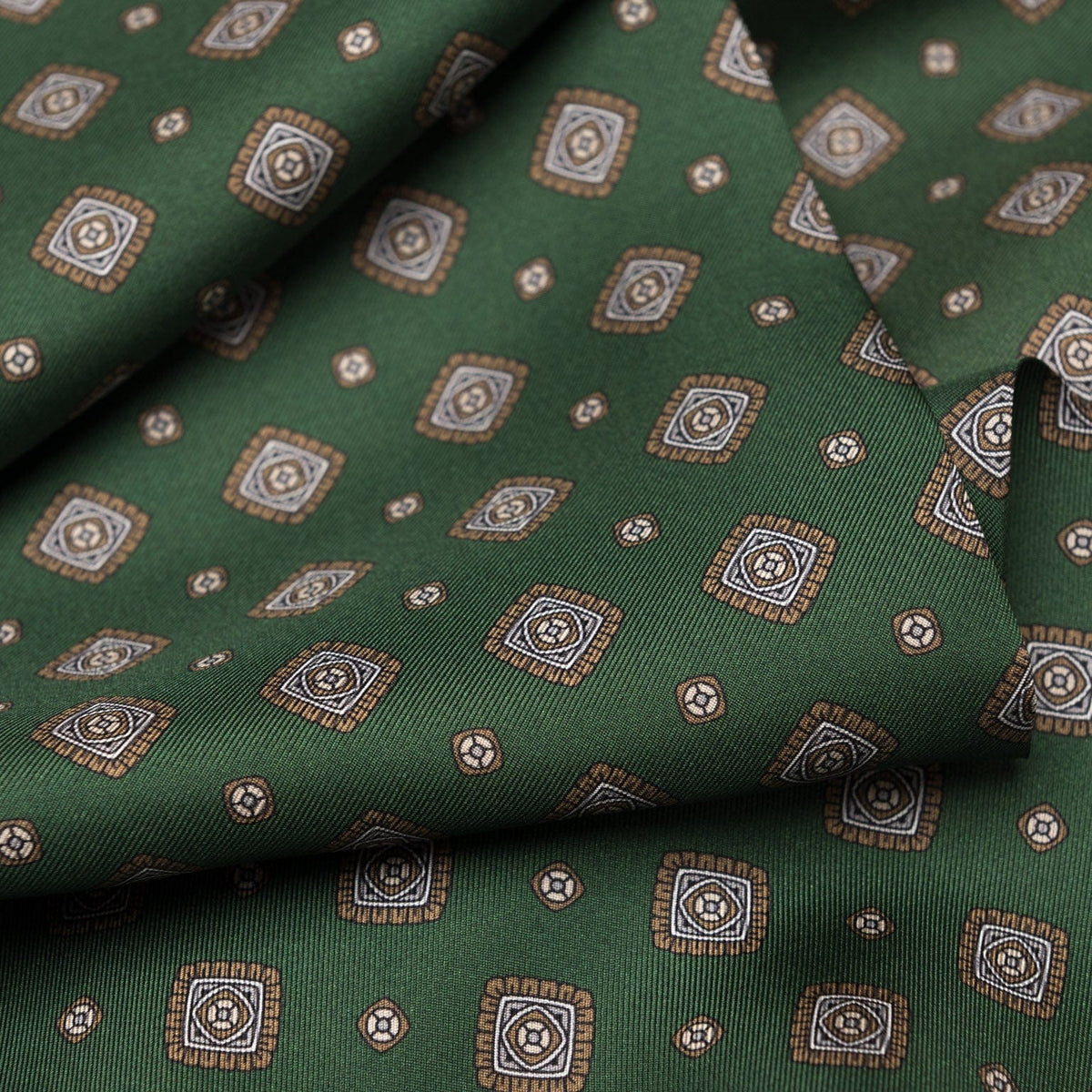 Italian Designer Men&#39;s Greeen Silk Scarf