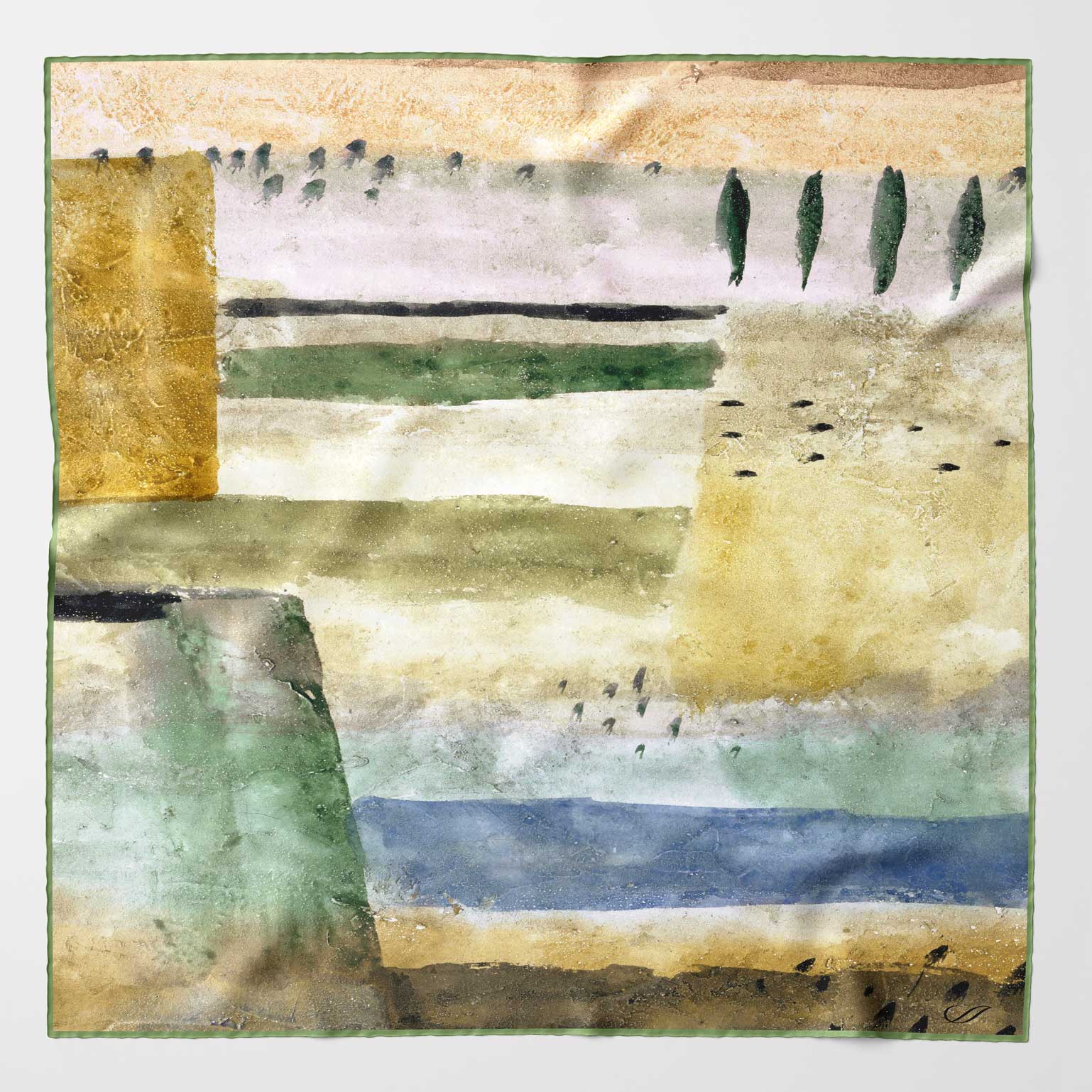 Luxury handmade Italian silk pocket square hand rolled