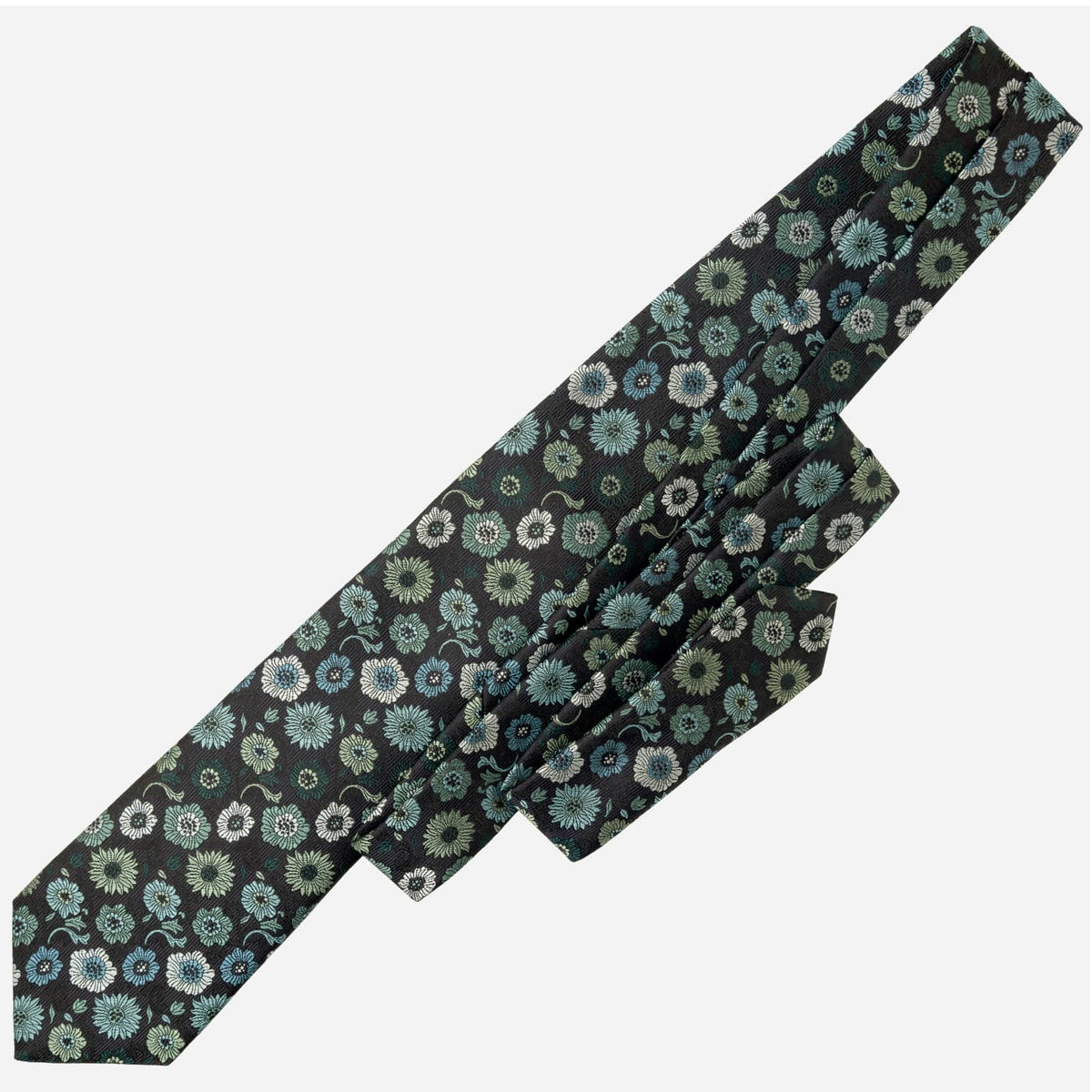 Aqua Floral Designer Luxury Silk Tie