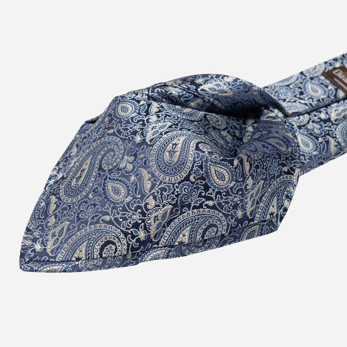 Blue and Silver Paisley Italian Silk Tie