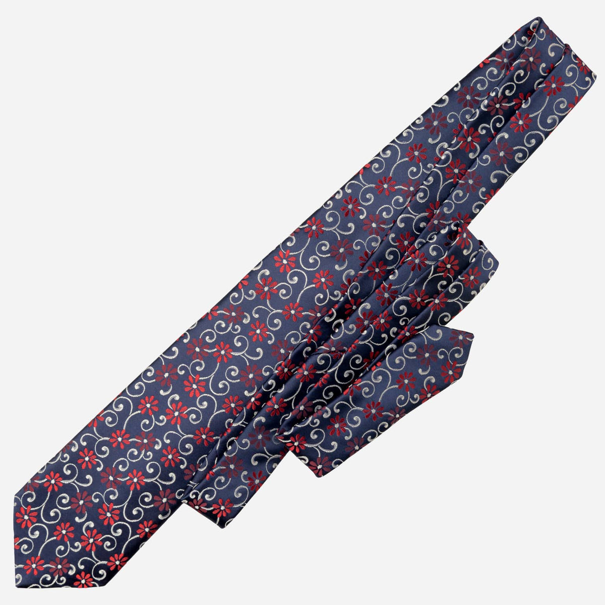 Italian Designer Red and Navy Silk Tie 