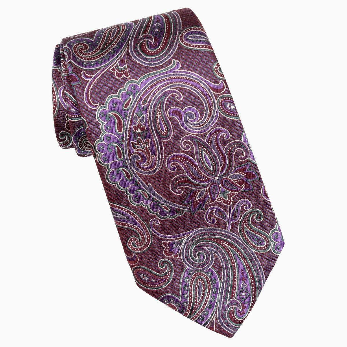 Magenta Woven Paisley Italian Silk Tie