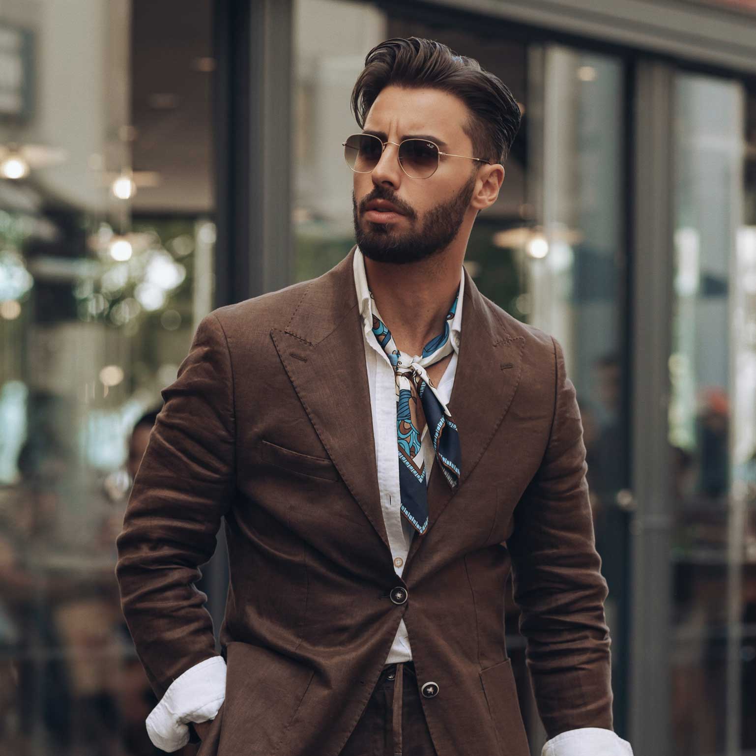 Men's luxury Italian silk scarves