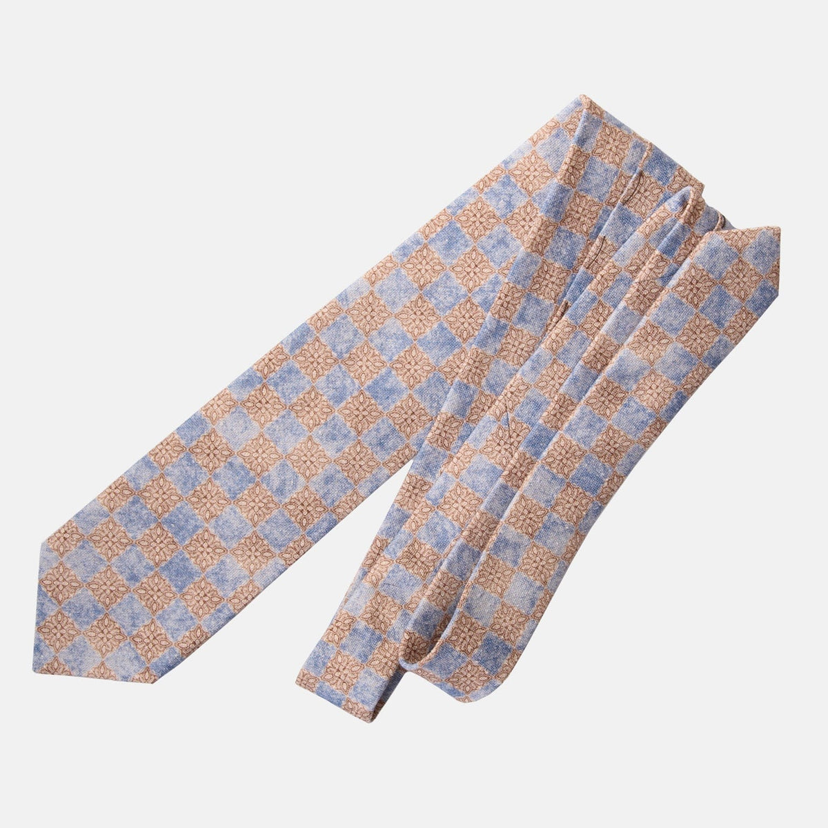 Handmade Italian Silk Bourette Tie - Blue