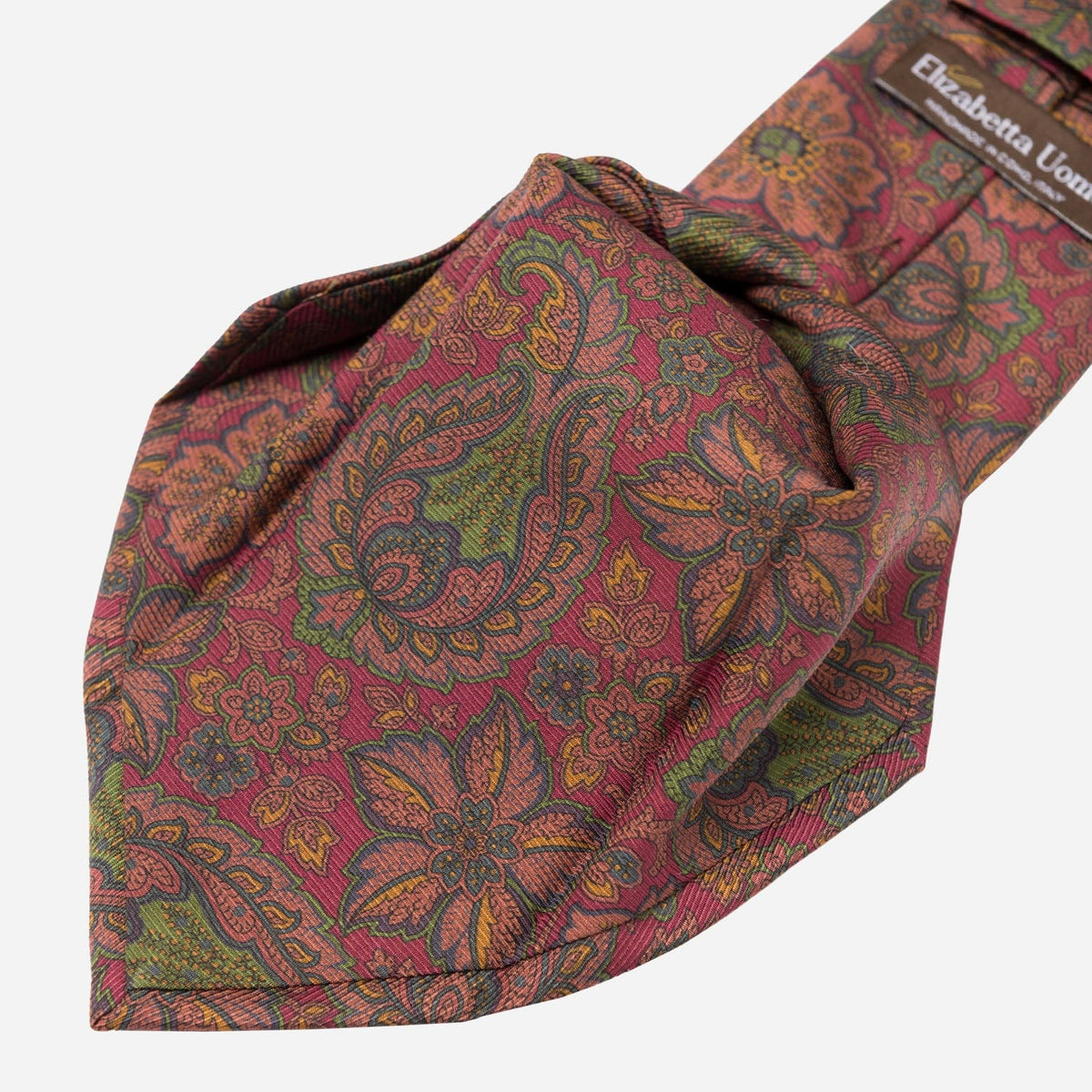 Red Floral Italian Madder Silk Tie