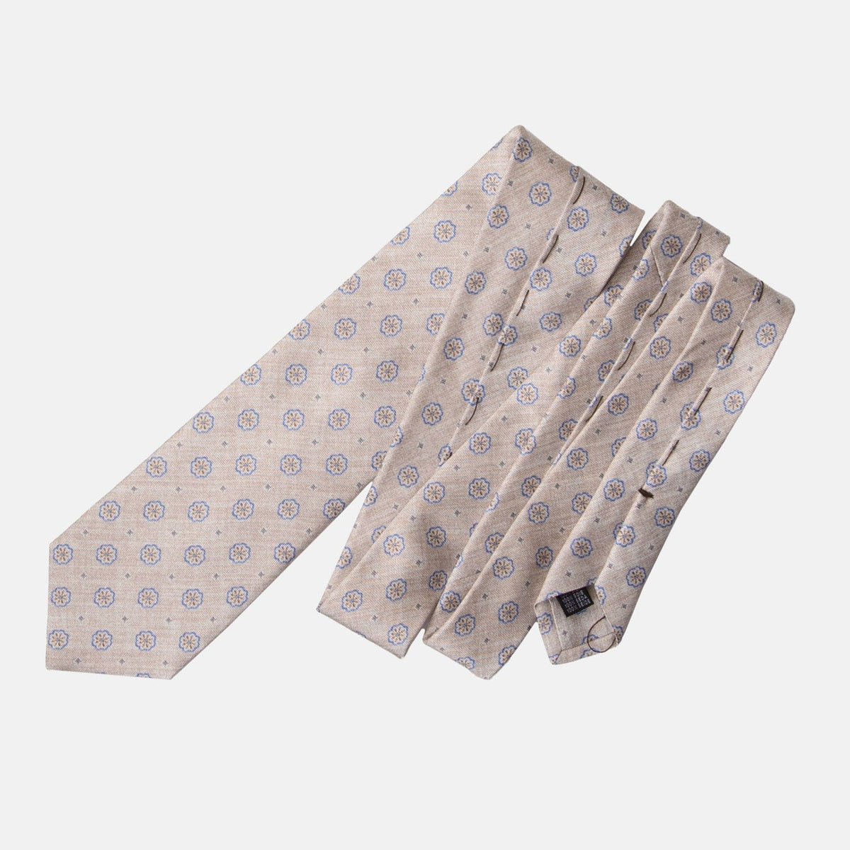 Beige and Tan Italian Silk Tie