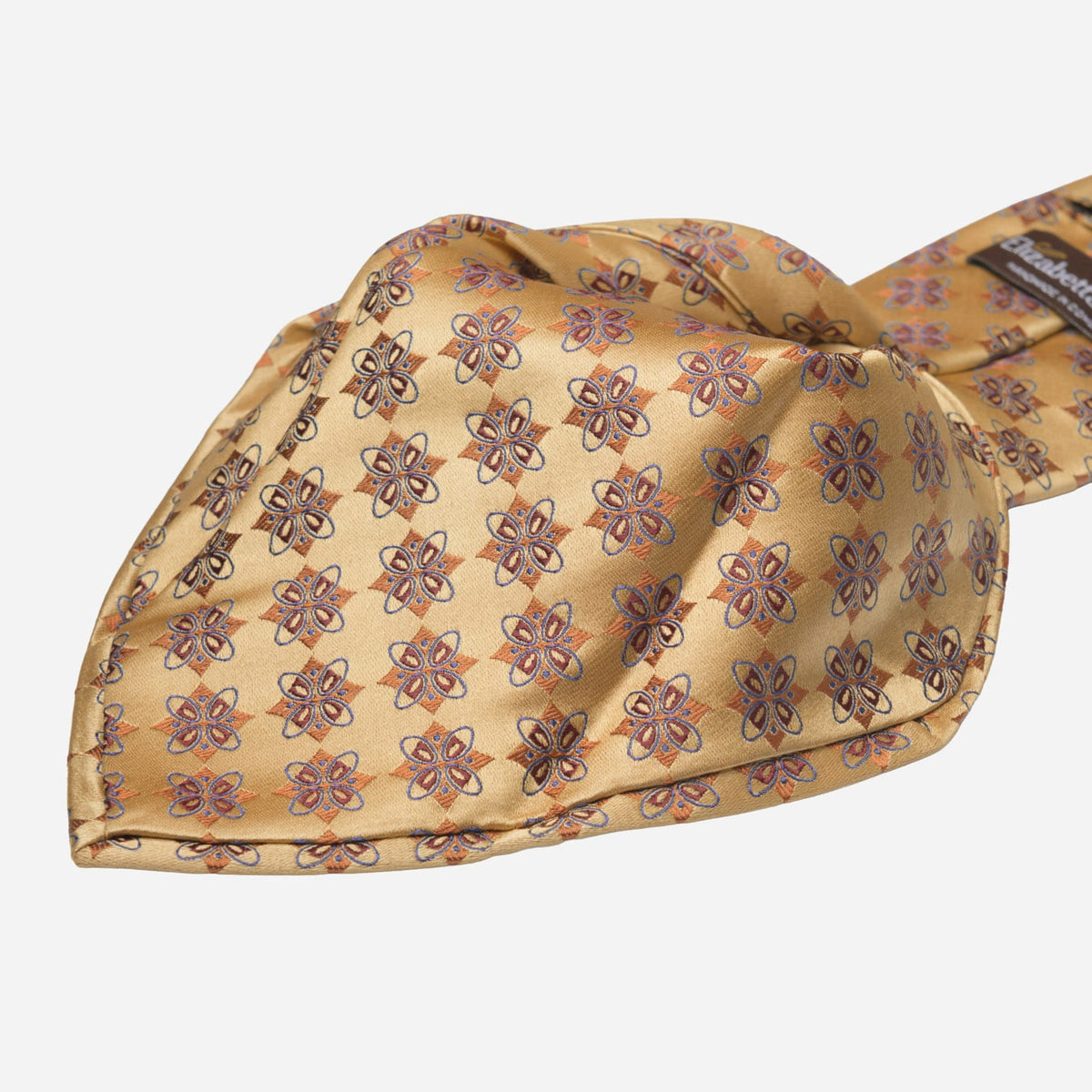 Gold Italian Designer Handmade Silk Tie