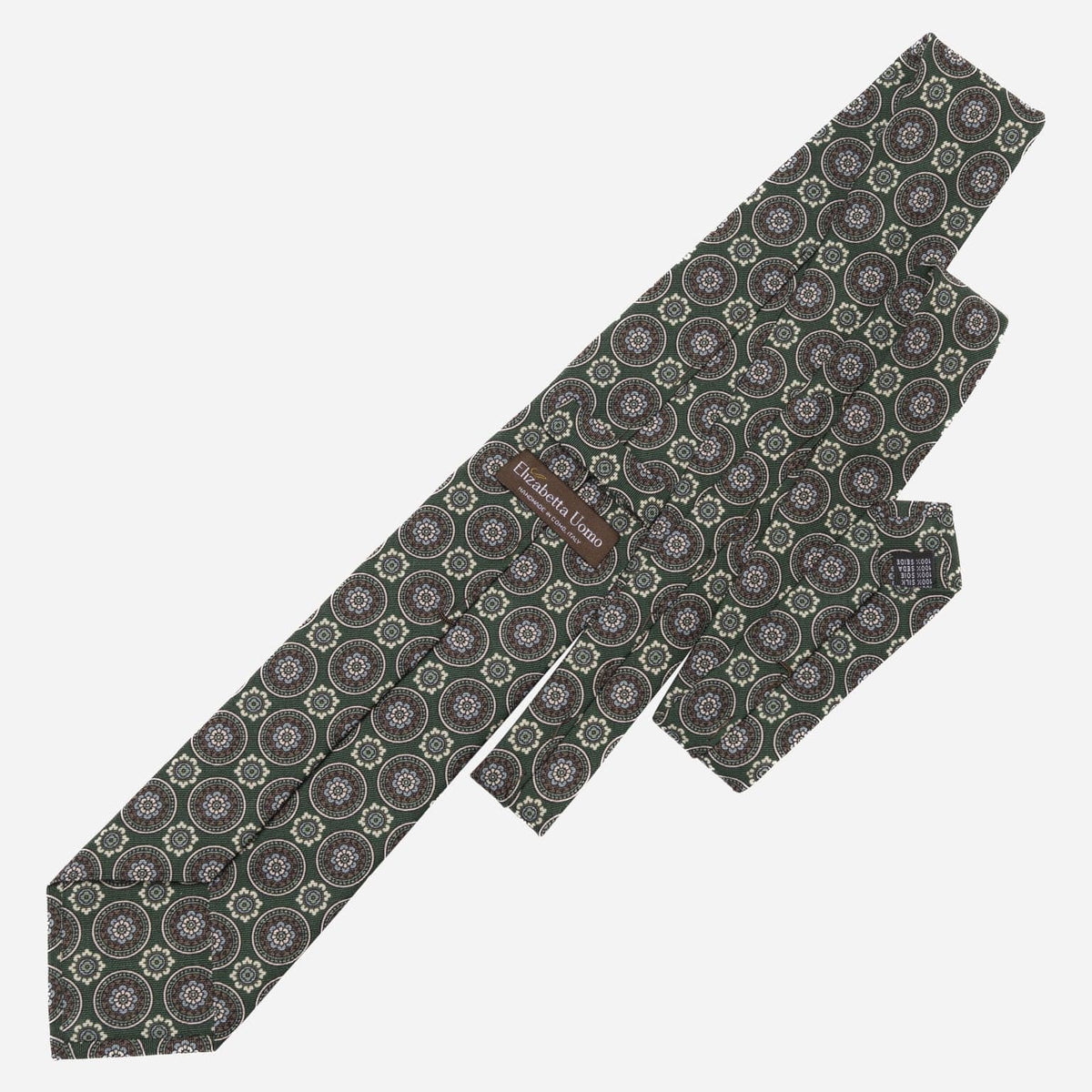 Green Handmade Italian Silk and Wool Tie