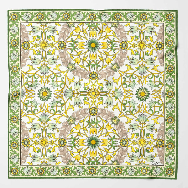 Green & Yellow Silk Italian Pocket Square