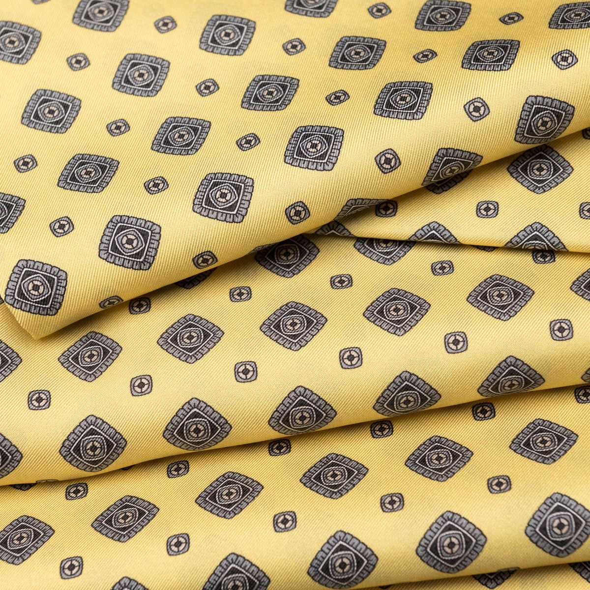 Italian Designer Men&#39;s Yellow Silk Scarf