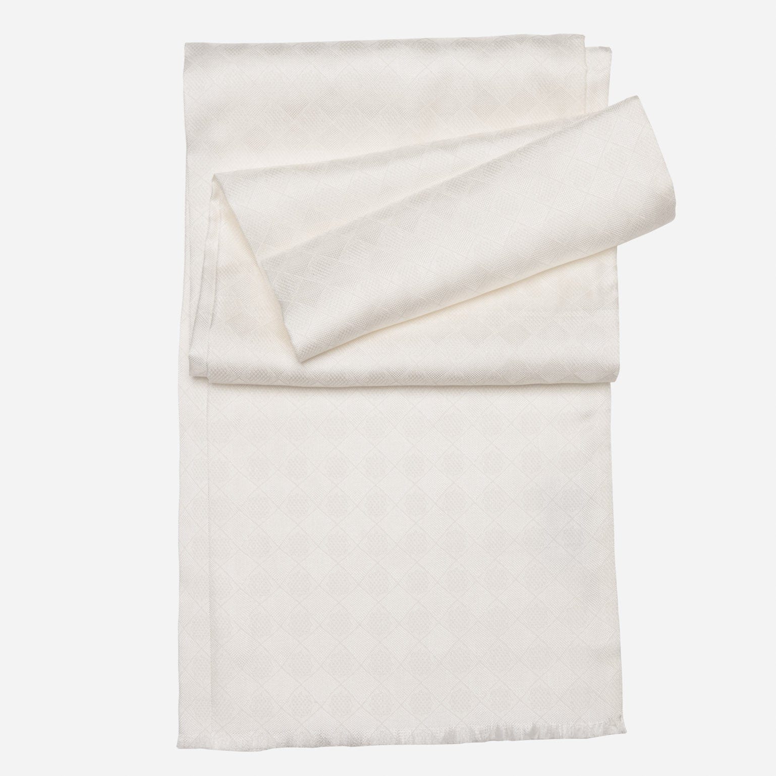 Men's White Italian Silk Dress Scarf