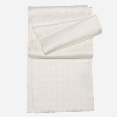 Men's White Italian Silk Dress Scarf