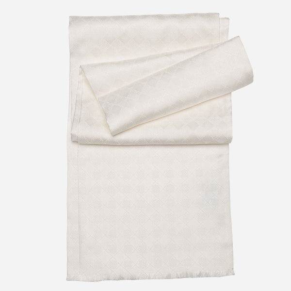 Men's White Italian Silk Dress Scarf