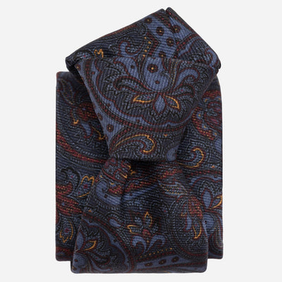 Paisley Blue Italian Madder Silk Tie