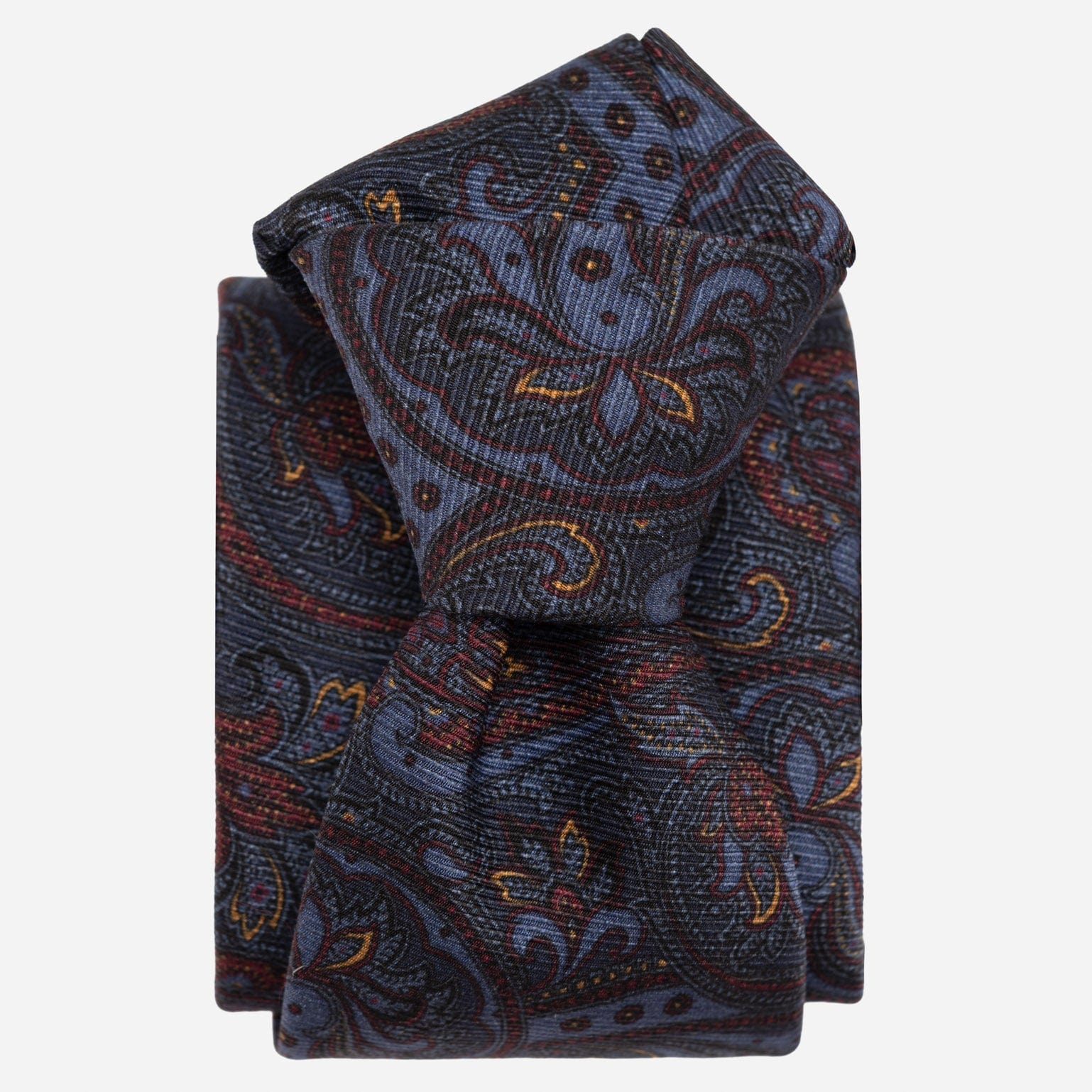 Paisley Blue Italian Madder Silk Tie