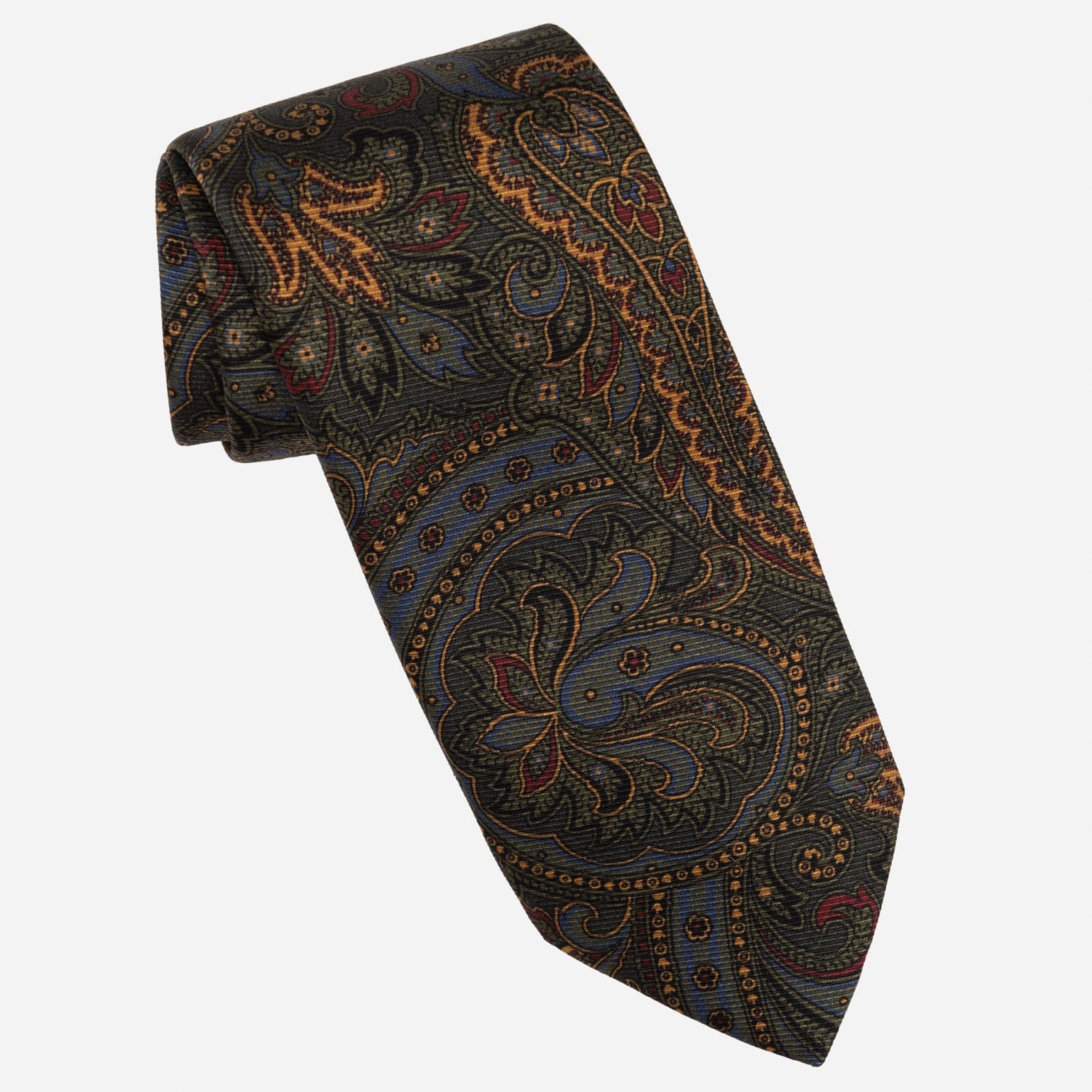Men's handmade Italian madder silk paisley tie