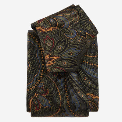 Men's handmade Italian madder silk paisley tie