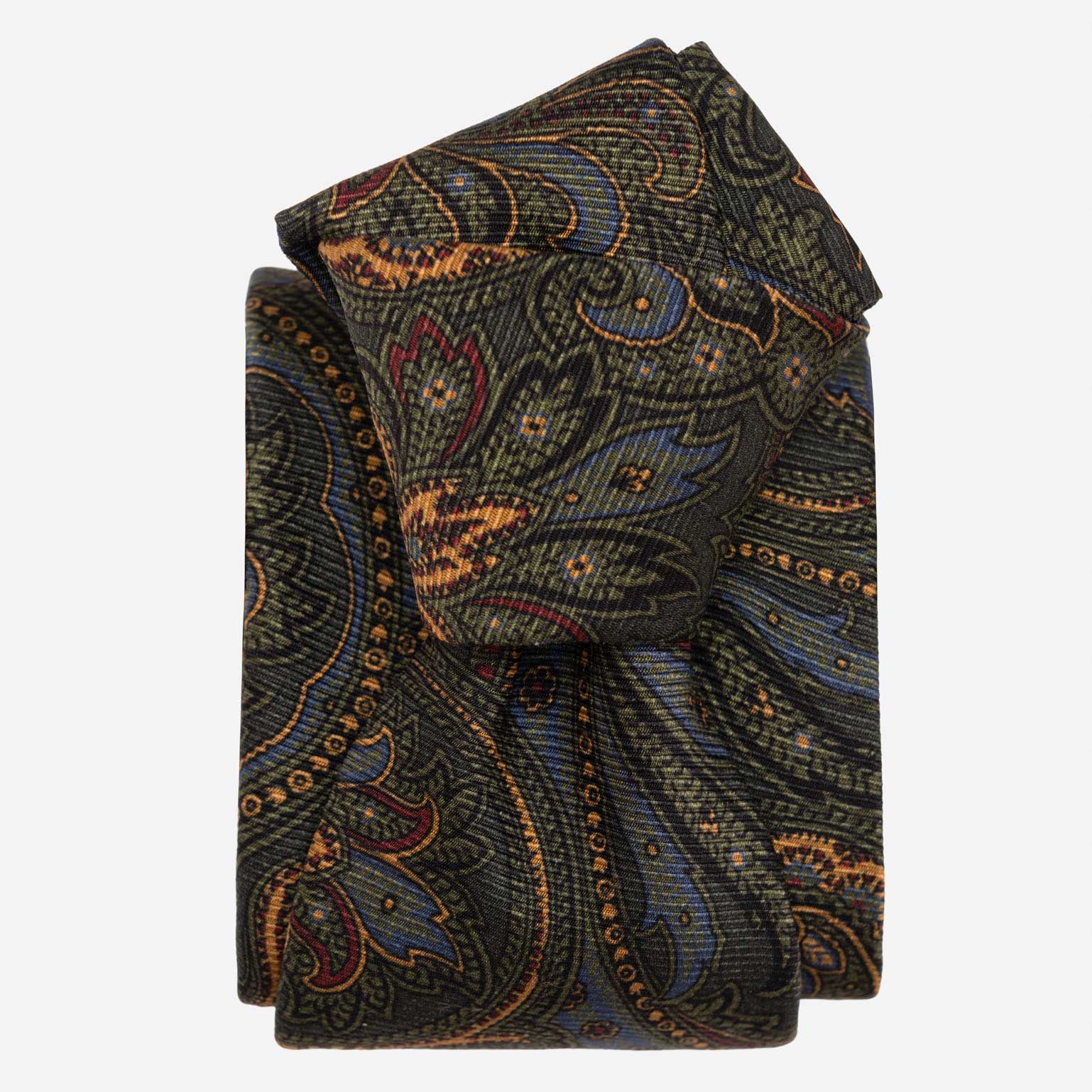 Men's handmade Italian madder silk paisley tie