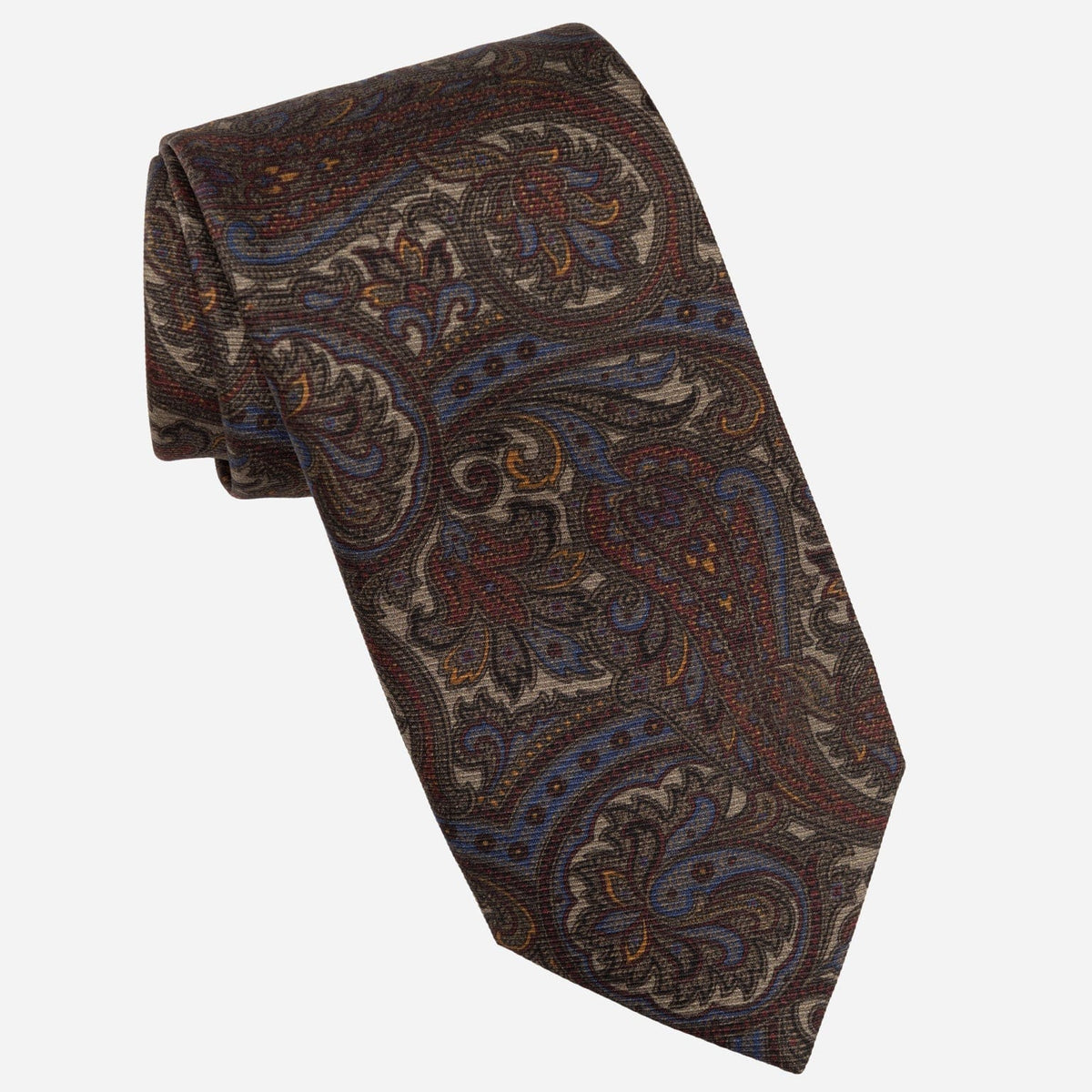 Paisley Sage Green Italian Madder Silk Tie