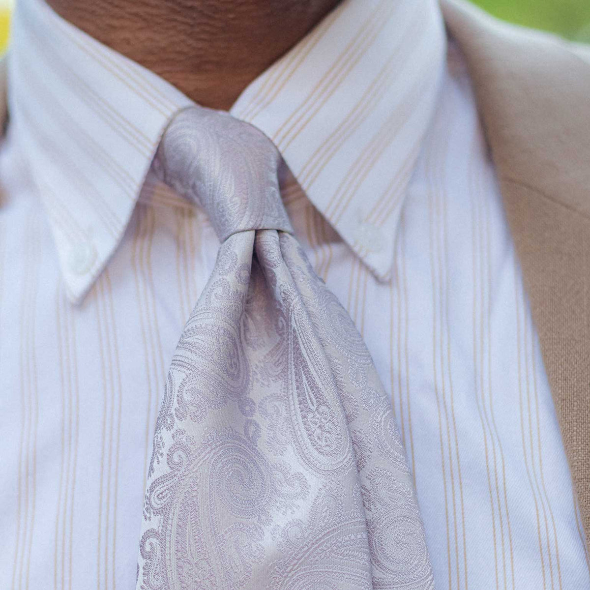 Italian Lavender Silk Paisley Formal Tie