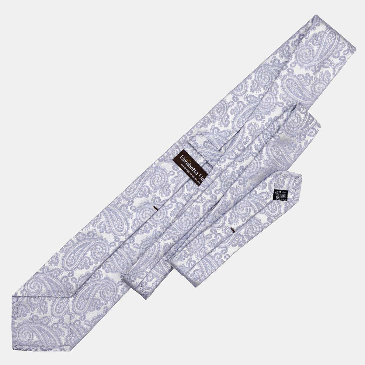 Italian Periwinkle Silk Paisley Formal Tie