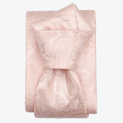 Italian Pink Silk Paisley Formal Tie