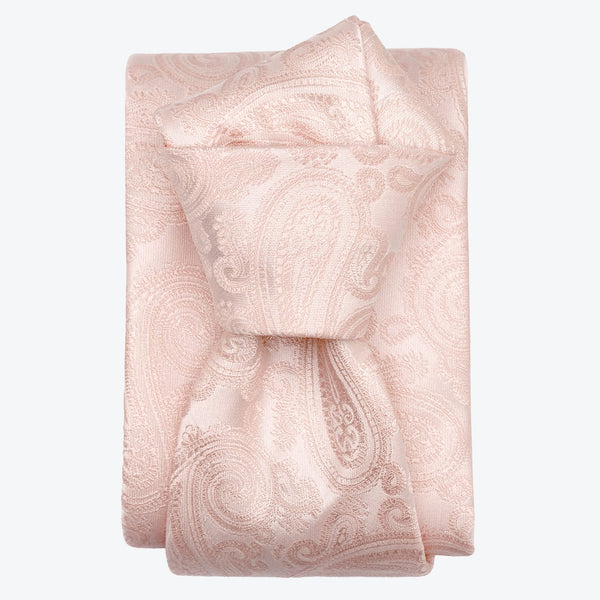 Italian Pink Silk Paisley Formal Tie