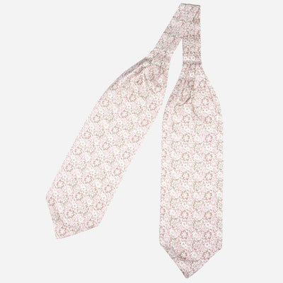 Pink Floral Italian Silk Ascot Tie