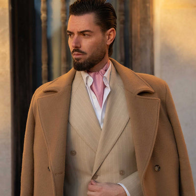 Handmade pink silk ascot tie