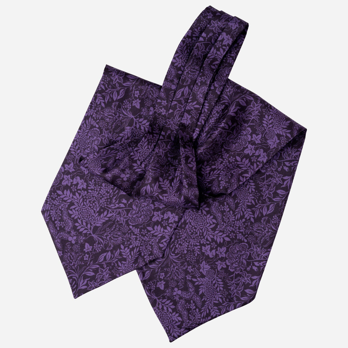 Floral Purple Italian Silk Ascot Tie