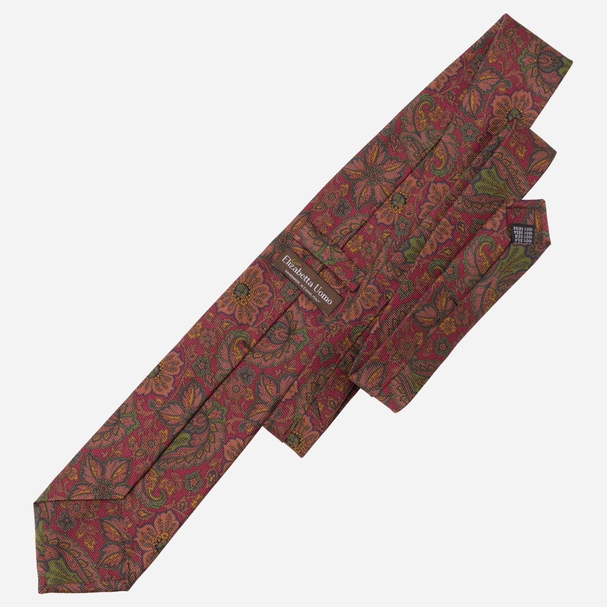 Red Floral Italian Madder Silk Tie