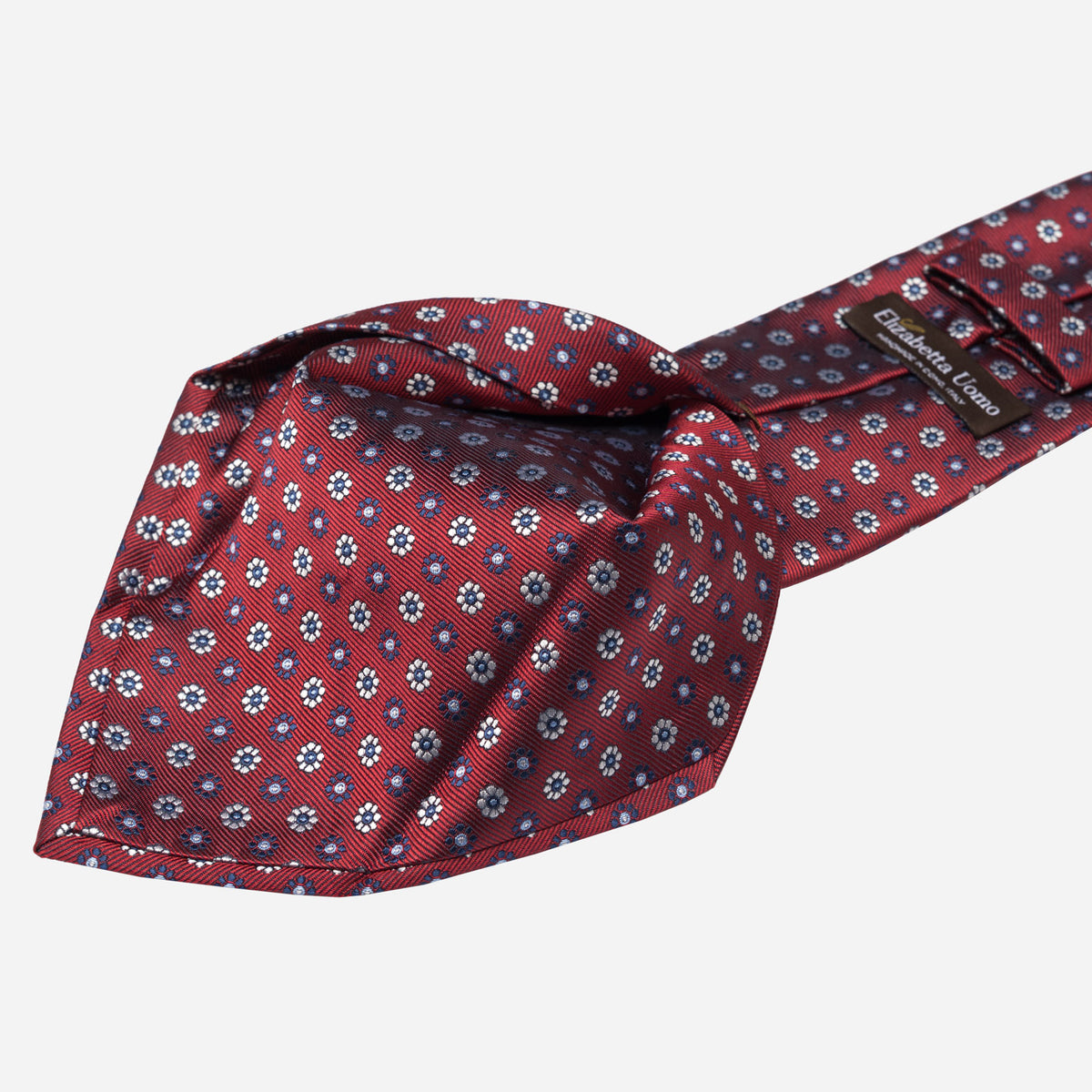 Red Floral Medallion Italian Silk Tie