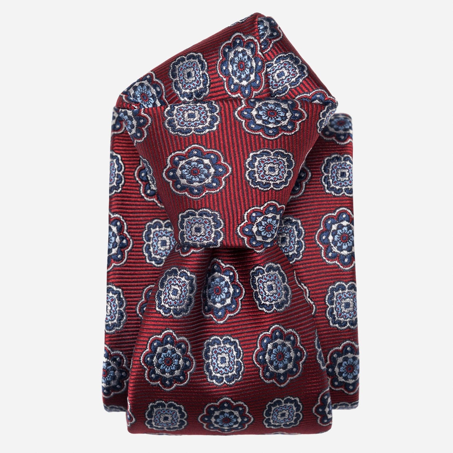 Red Floral Handmade Italian Silk Tie
