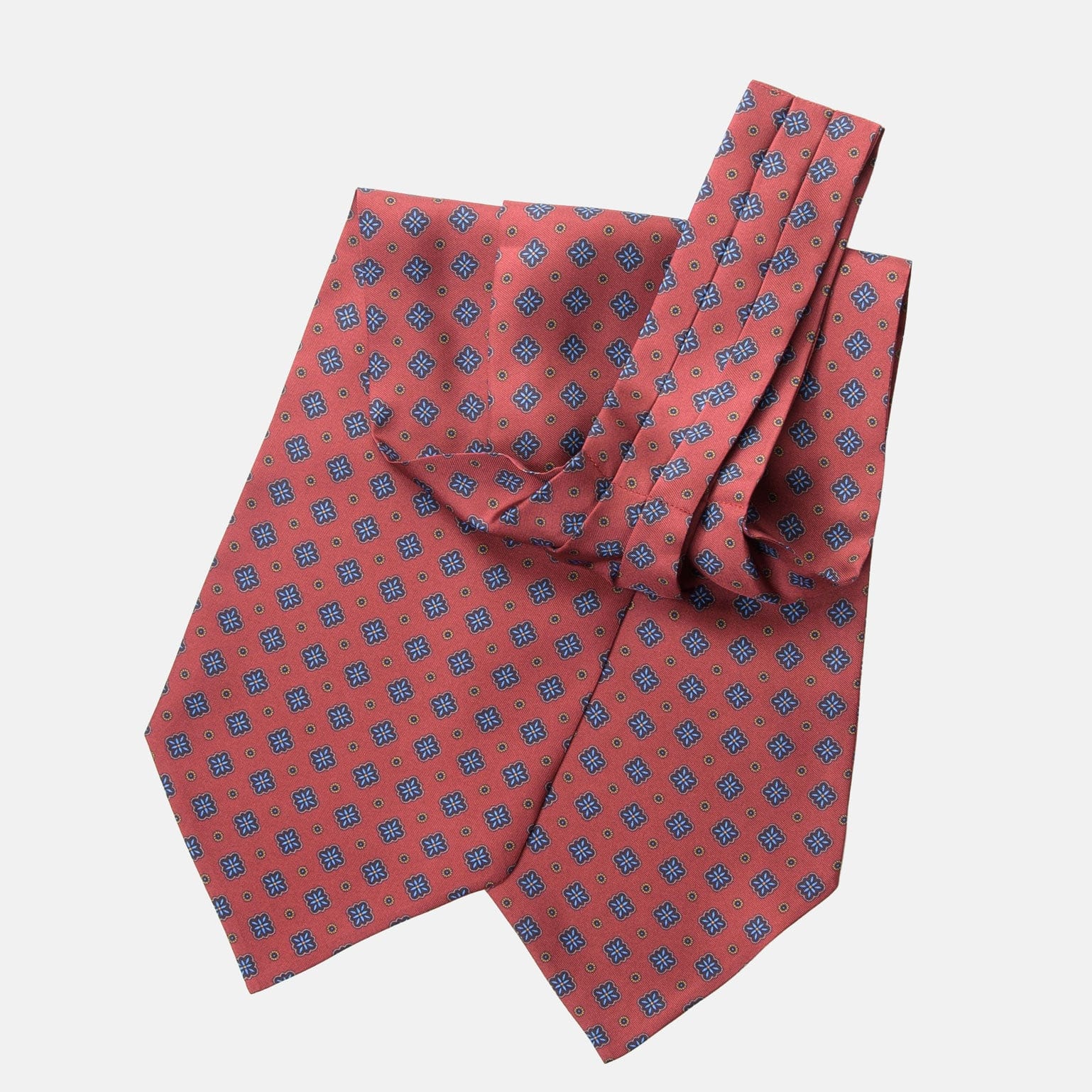 Italian Silk Ascot Tie Day Cravat - Red