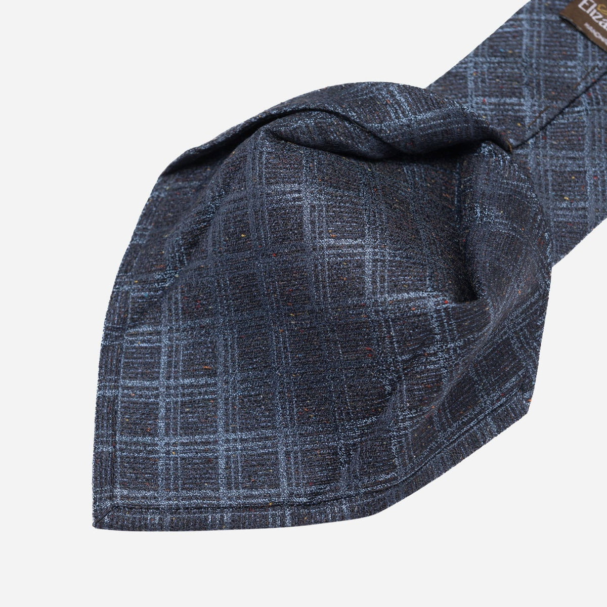 Blue Plaid Italian Silk Jacquard Tie