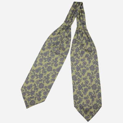Sage Green Paisley Italian Silk Ascot Tie