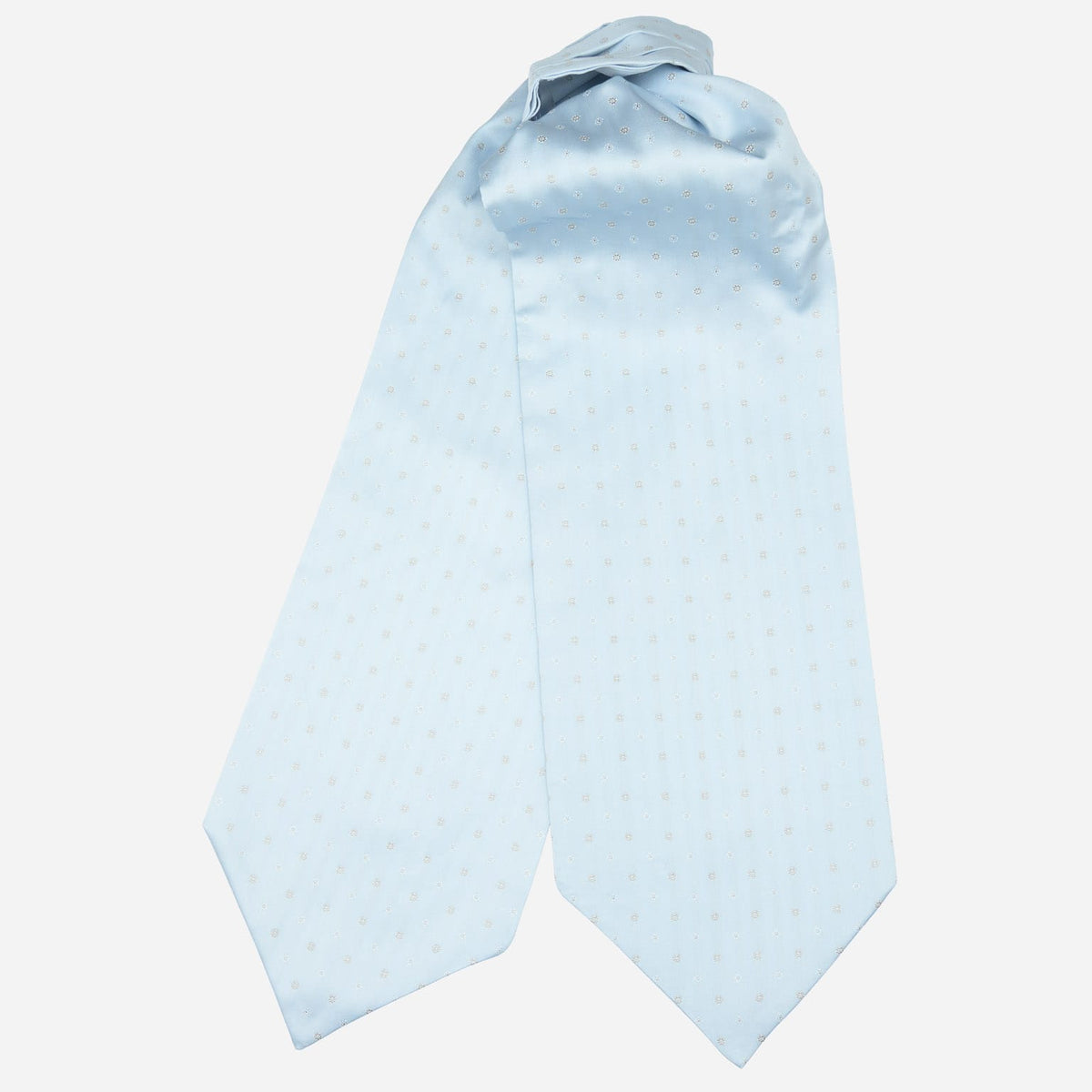 Italian Pale Blue Silk Woven Ascot Tie