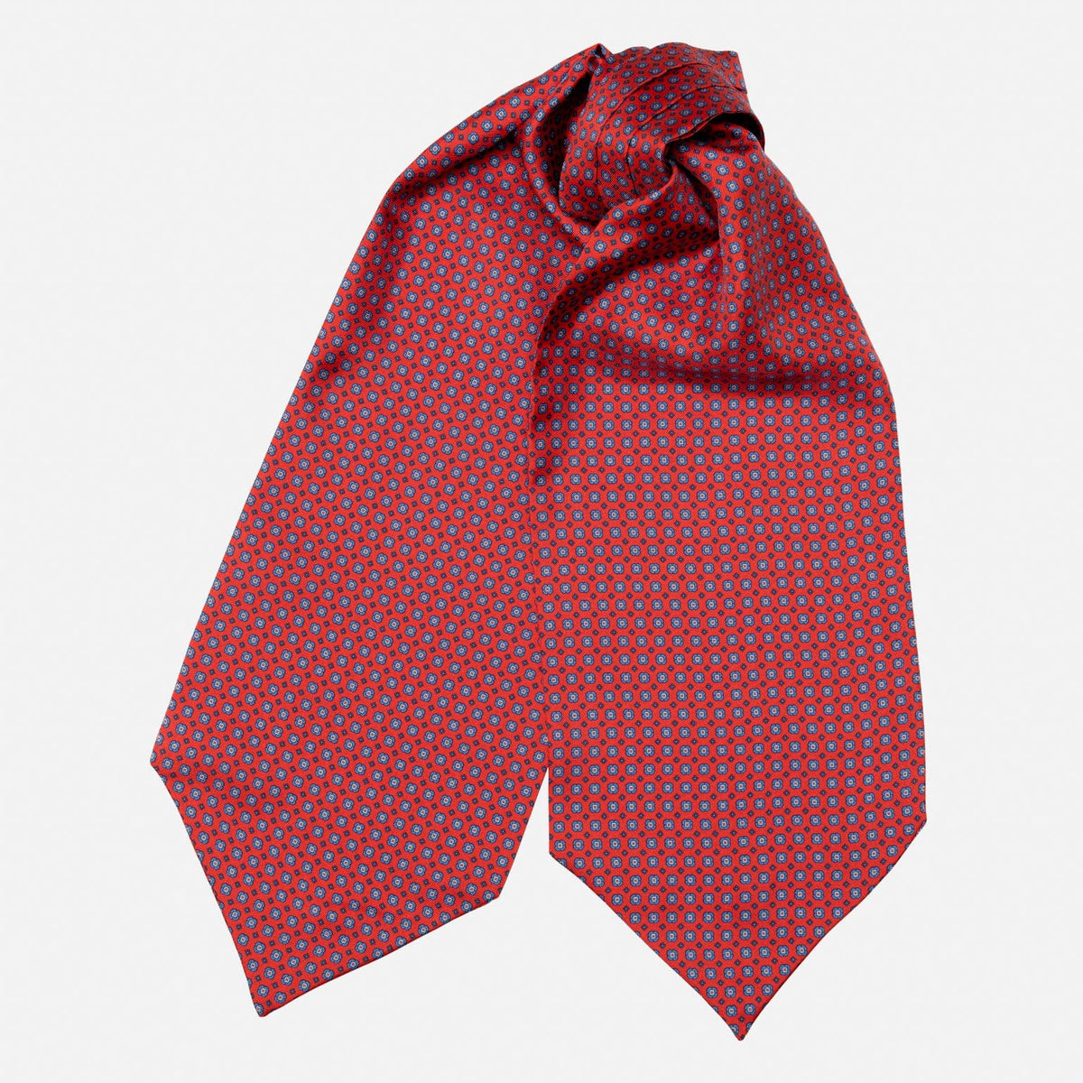 Red Italian Silk Ascot Tie Day Cravat