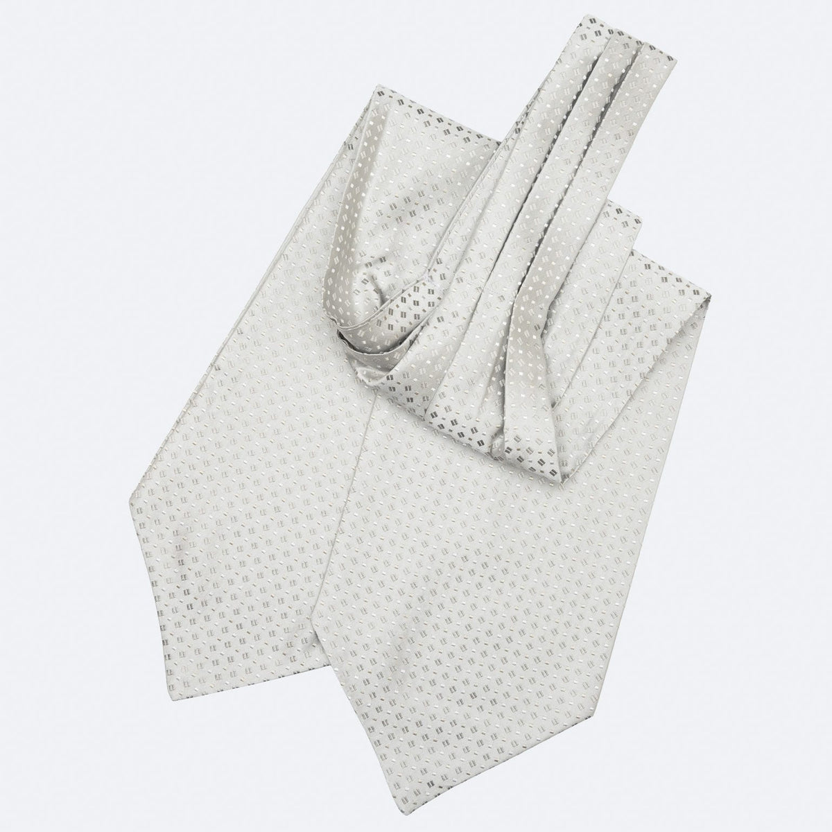 Silver Italian Silk Ascot Tie
