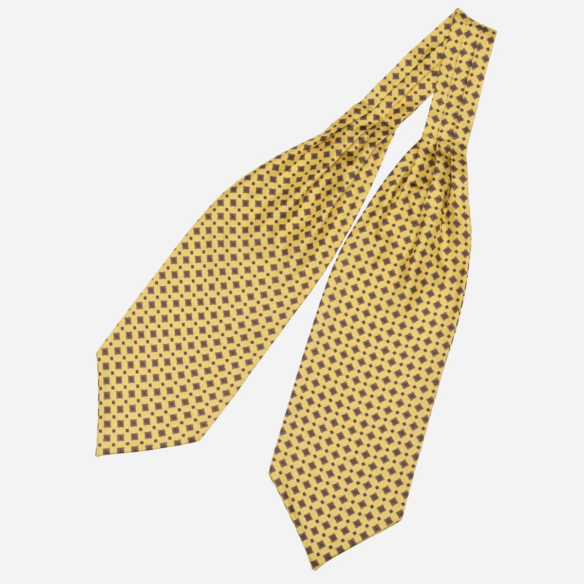 Yellow Italian Silk Ascot Tie Day Cravat