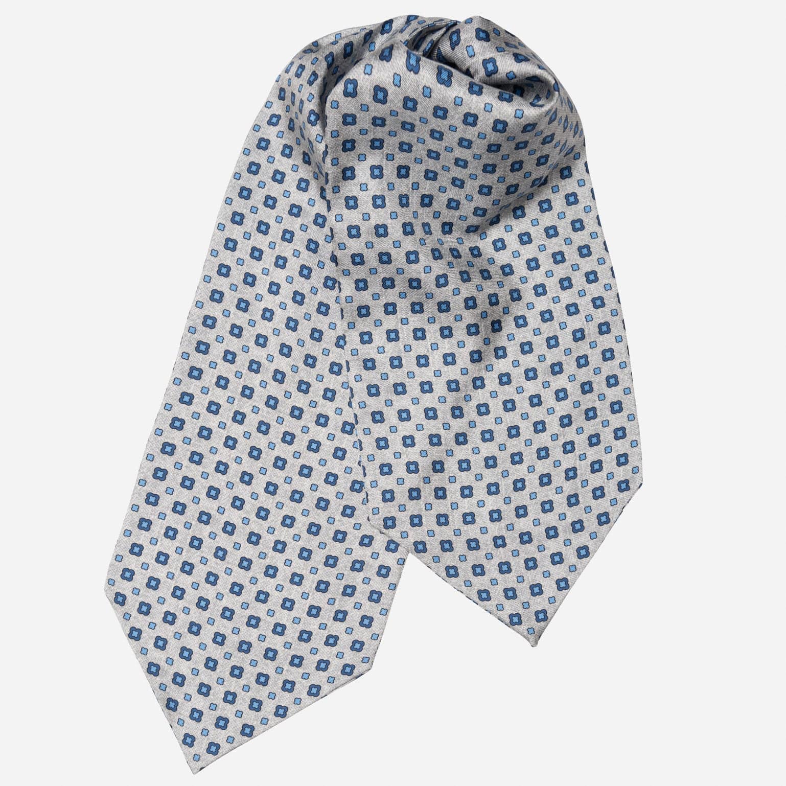 Italian Designer Grey Silk Ascot Tie
