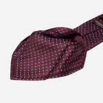 Burgundy Woven Pure Silk Italian Tie